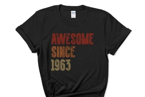 Awesome Since 1963 Graphics for T-Shirt Designs & Digital Products