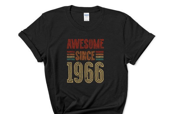 Awesome Since 1966: A Fresh Graphic Design Asset for T-Shirt Designs & Marketing Visuals