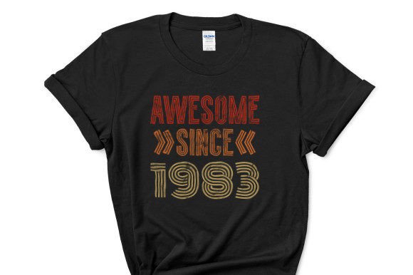 Awesome Since 1983: A Fresh Birthday Design for T-Shirt Graphics and Branding