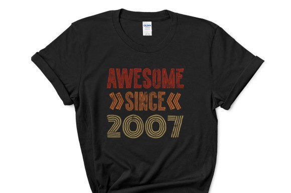 Awesome Since 2007 T-Shirt Graphics Design for Digital Sellers