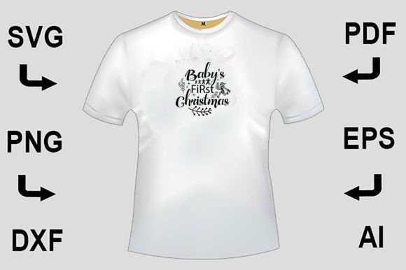 Baby's First Christmas SVG T-Shirt Design Graphics