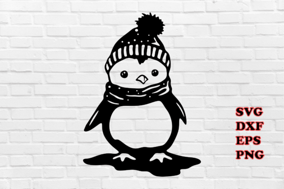 Christmas Penguin SVG for T-Shirt Designs & Craft Graphics