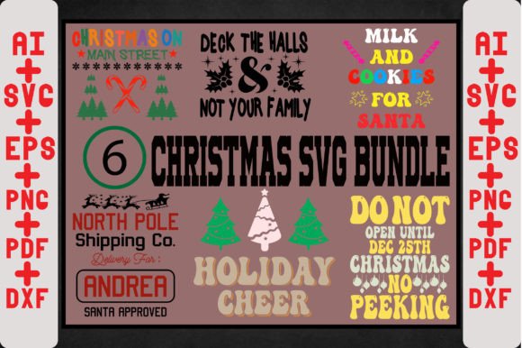 Christmas SVG Bundle: Festive Graphics for T-Shirt Designs & Seasonal Visuals