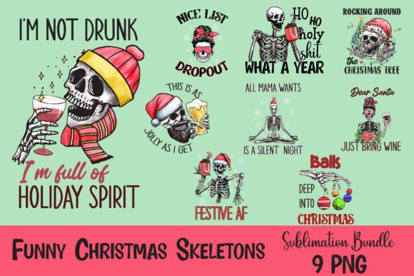 Funny Christmas Skeletons Bundle Review for Real Embroidery Projects