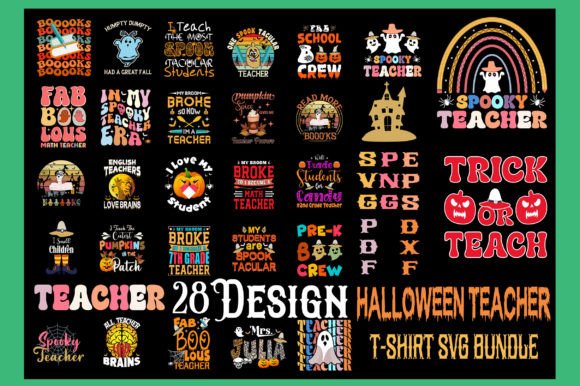 Halloween Teacher T-Shirt SVG Bundle: Graphics for Spooky Season T-Shirt Designs