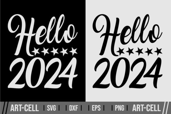 Hello 2024 SVG Graphics for T-Shirt Designs