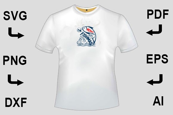 Reviewing Merry Fishmas SVG T-Shirt Design: A Festive Graphic for Marketing & Branding