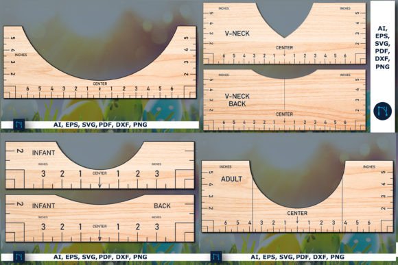 Ruler SVG & T-shirt Alignment Tool Bundle for Laser Cutting in Home Decor